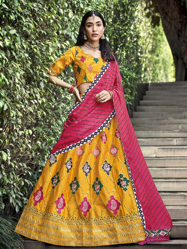 Mustard Silk Lehenga Choli